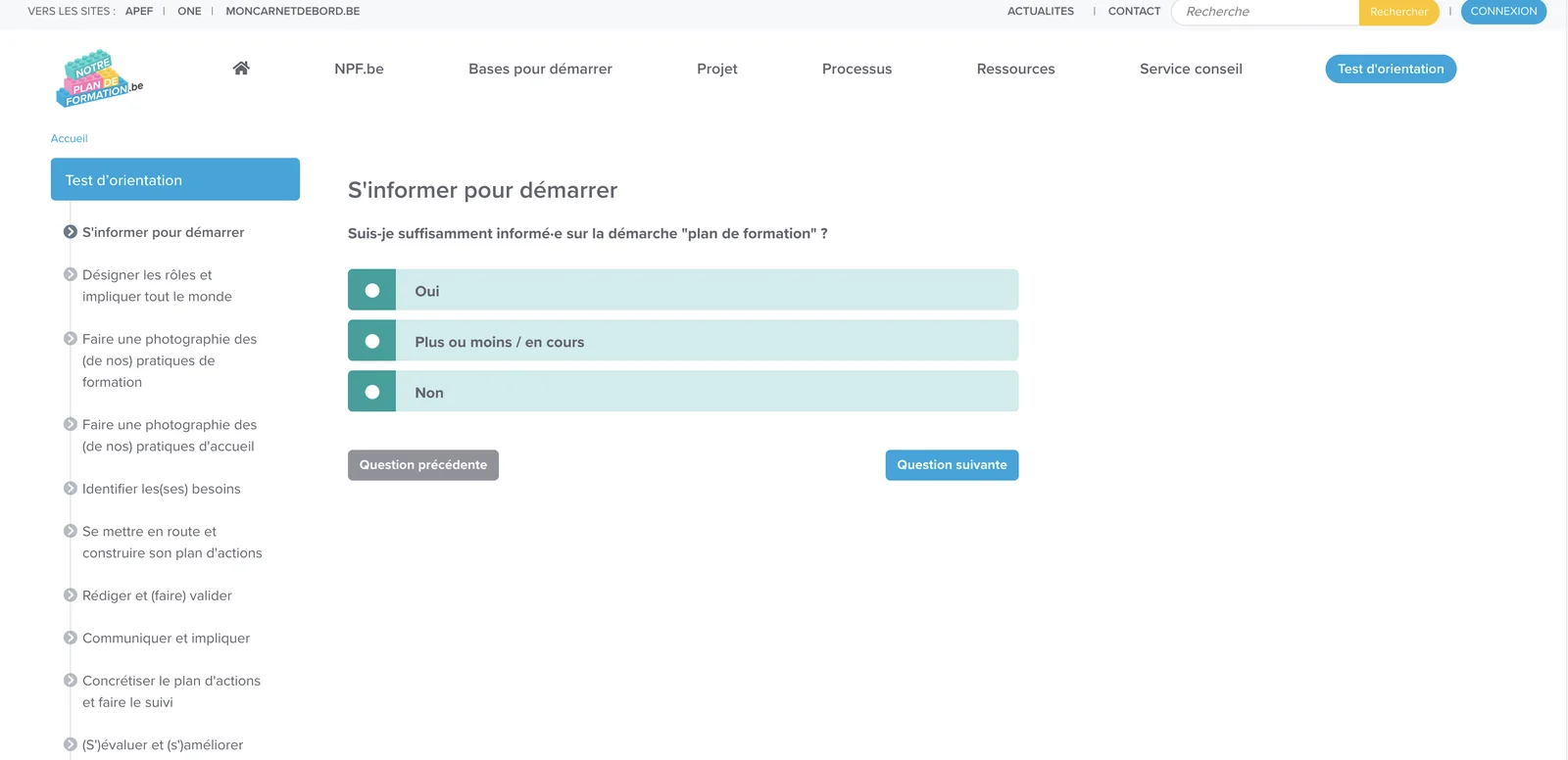 Capture d’écran 2 — Notre plan de formation
